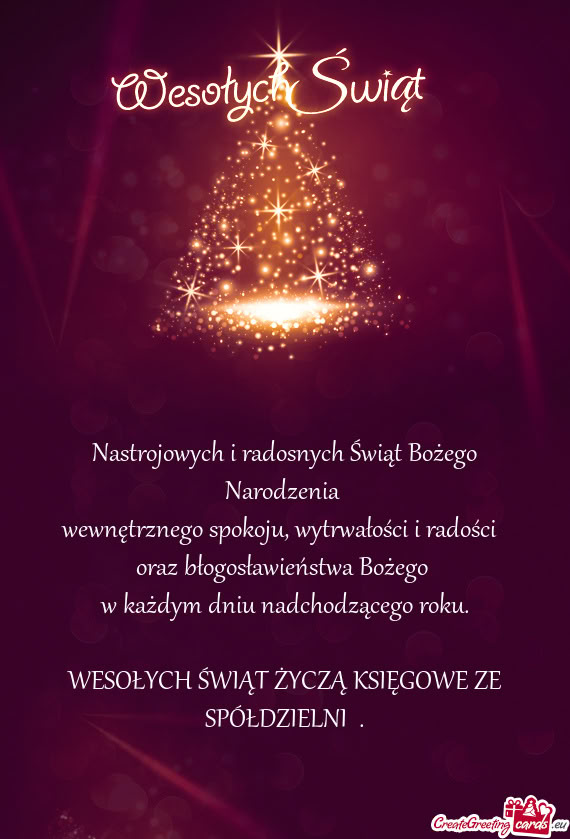 Nastrojowych i radosnych Świąt Bożego Narodzenia   wewnętrznego spokoju,