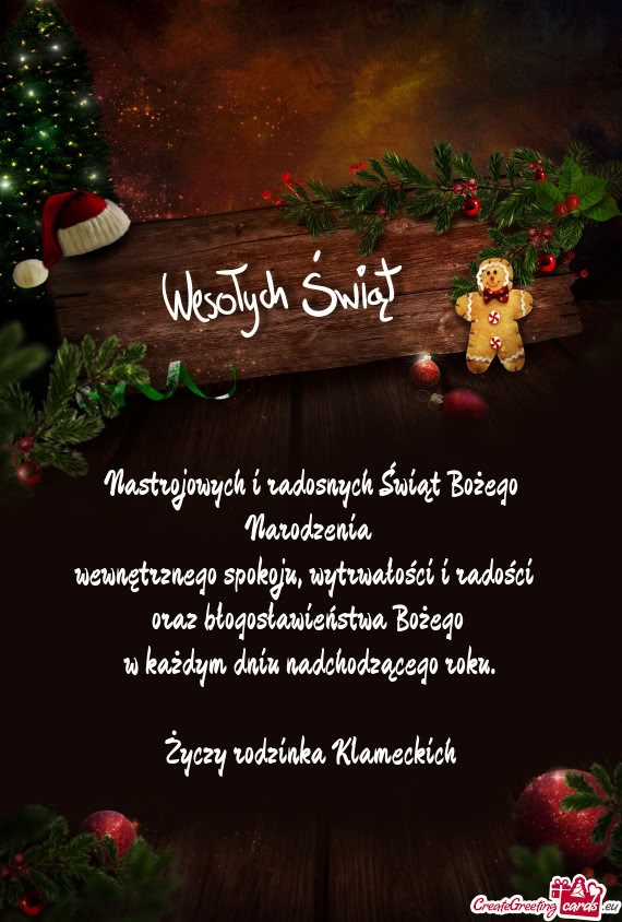 Nastrojowych i radosnych Świąt Bożego Narodzenia   wewnętrznego spokoju,