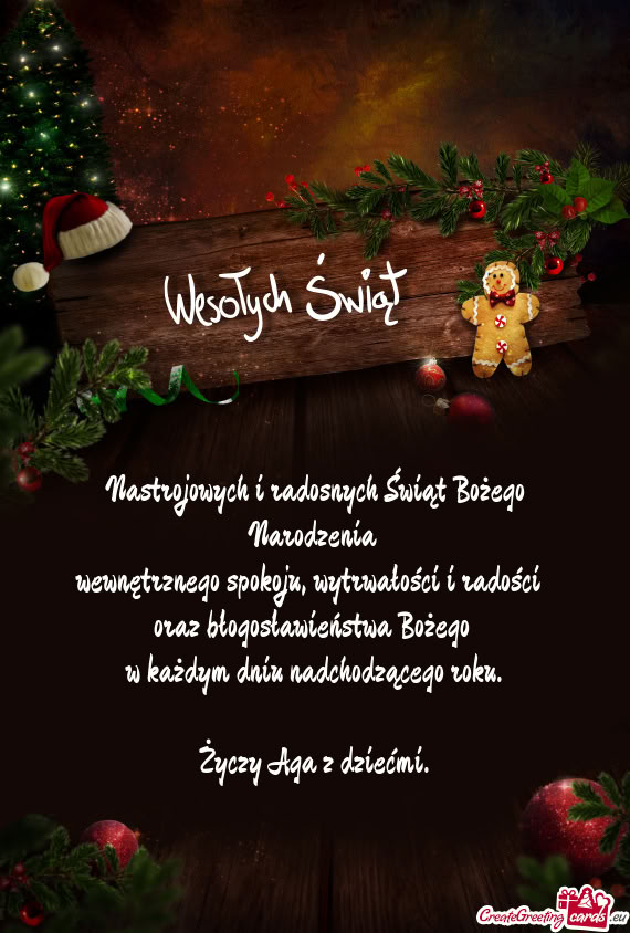 Nastrojowych i radosnych Świąt Bożego Narodzenia   wewnętrznego spokoju,