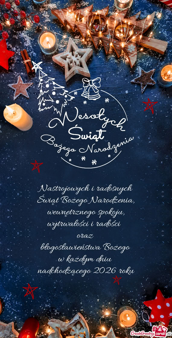 Nastrojowych i radosnych  Świąt Bożego Narodzenia,  wewnętrznego spokoju,