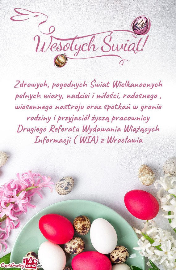 Nastroju oraz spotkań w gronie rodziny i przyjaciół życzą pracownicy Drugiego Referatu Wydawan