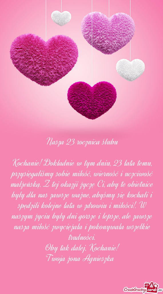 Nasza 23 rocznica ślubu