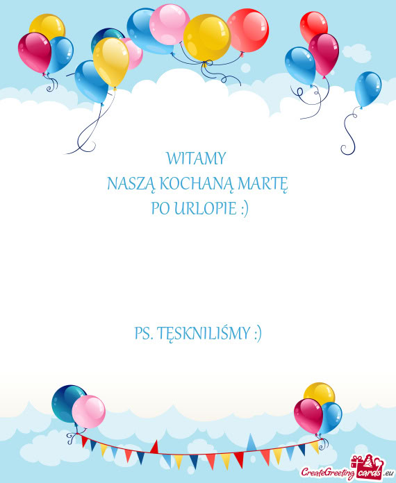 NASZĄ KOCHANĄ MARTĘ