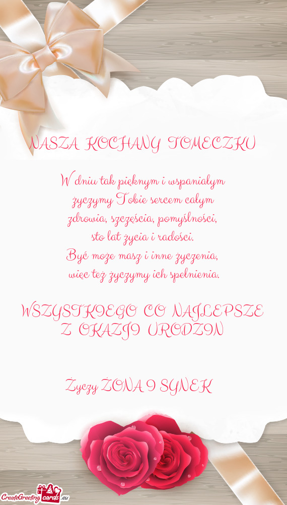 NASZA KOCHANY TOMECZKU