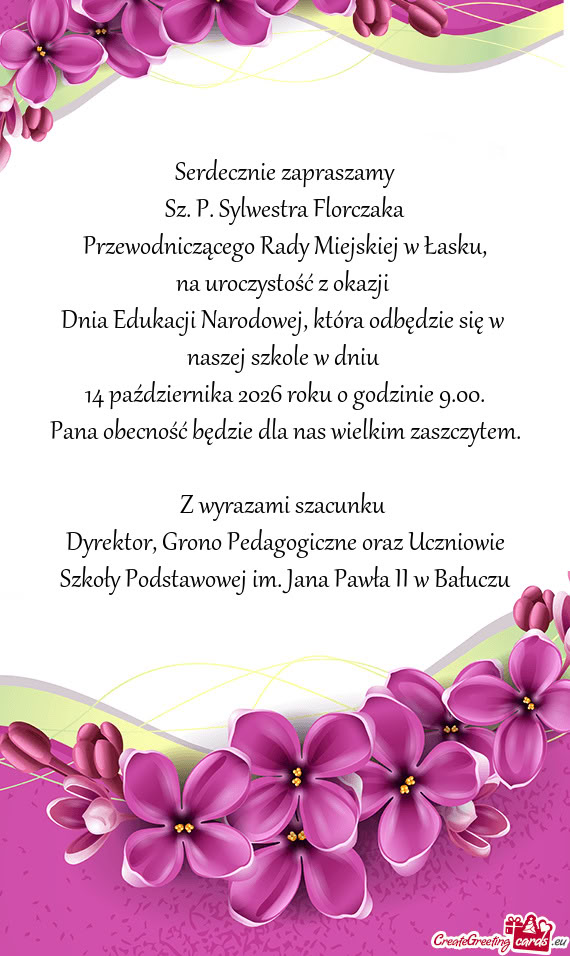 Naszej szkole w dniu