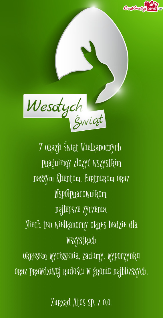 Naszym Klientom, Partnerom oraz Współpracownikom