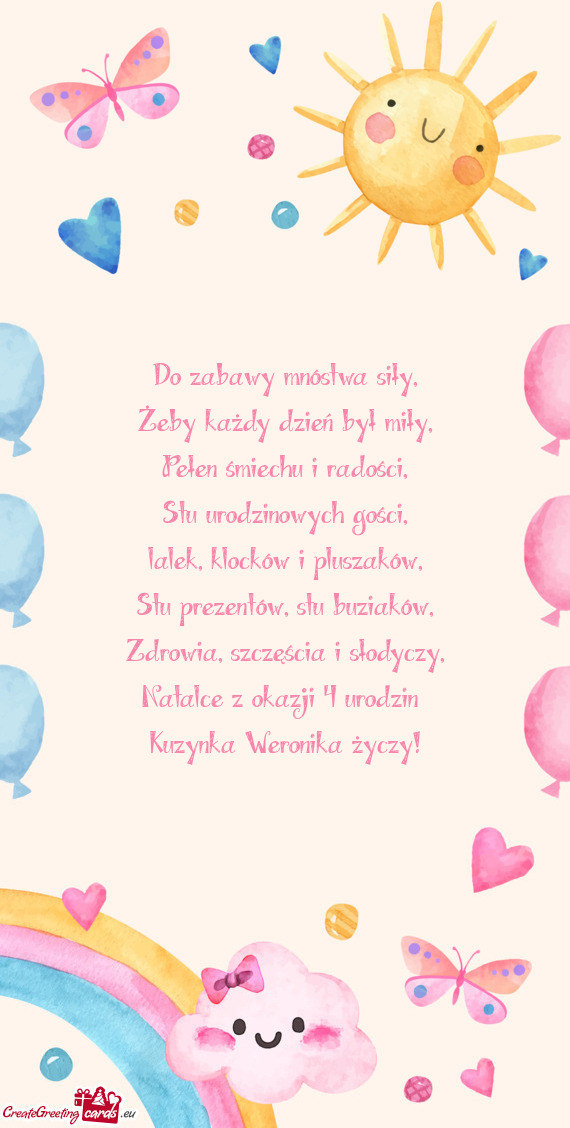 Natalce z okazji 4 urodzin