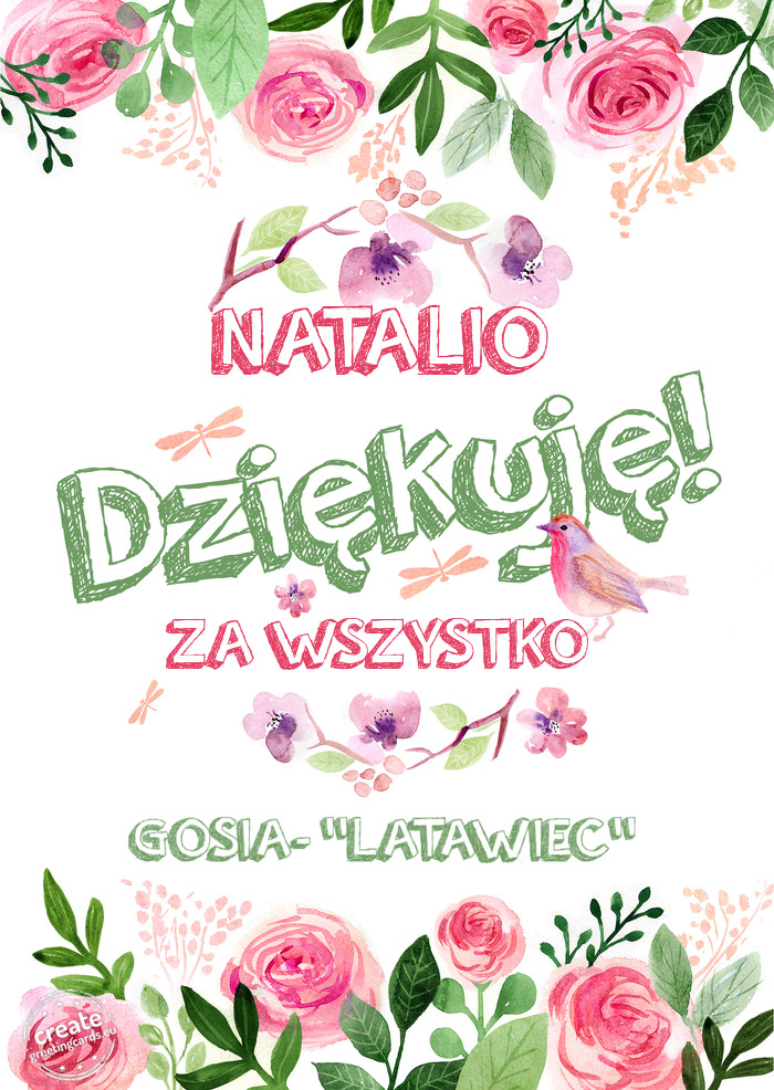 NATALIO Dziękuje ZA WSZYSTKO GOSIA- 