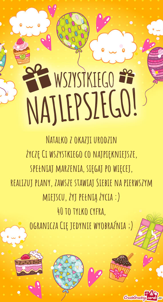 Natalko z okazji urodzin