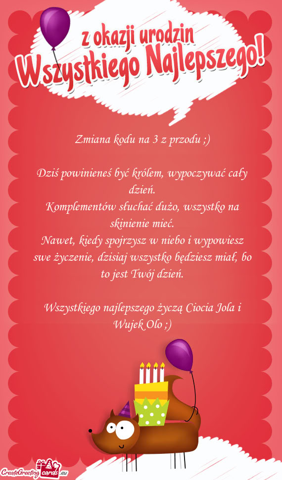 Nawet, kiedy spojrzysz w niebo i wypowiesz swe życzenie, dzisiaj wszystko będziesz miał, bo to je
