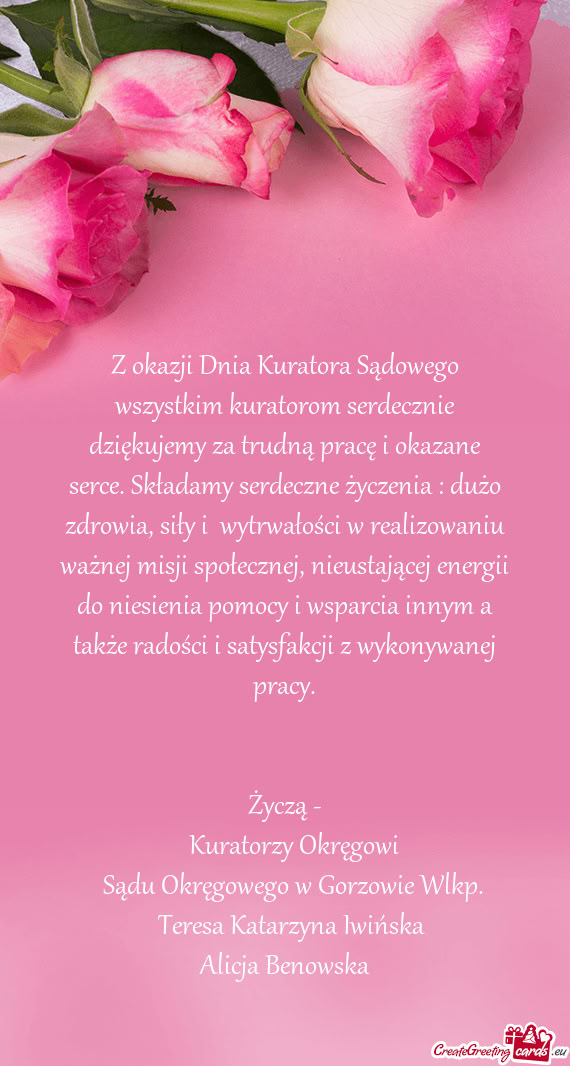 Nej misji społecznej, nieustającej energii do niesienia pomocy i wsparcia innym a także radości