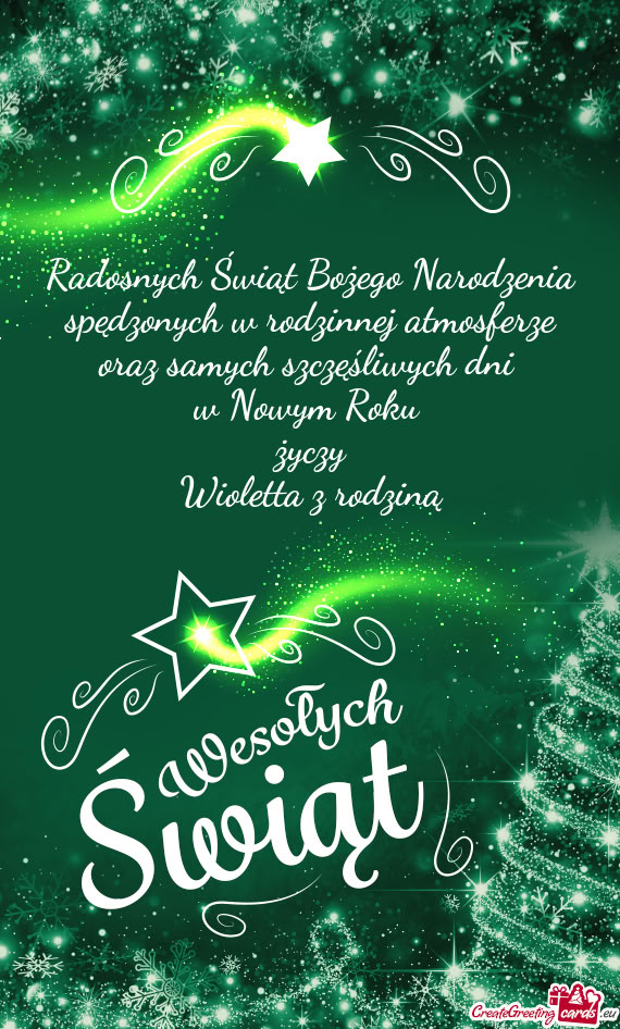 Ni w Nowym Roku życzy Wioletta z rodziną