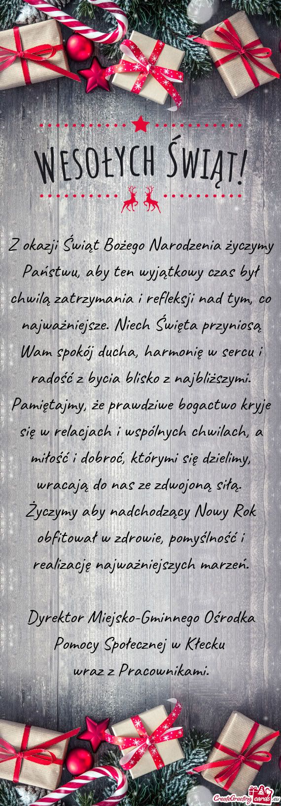 Nia i refleksji nad tym, co najważniejsze. Niech Święta przyniosą Wam spokój ducha, harmonię w
