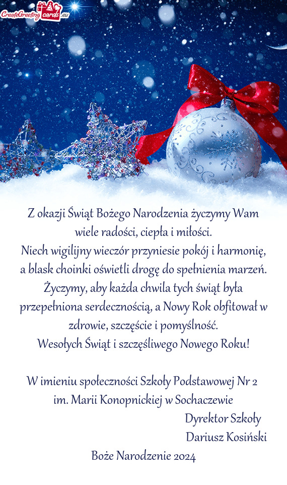 Nia marzeń. Życzymy, aby każda chwila tych świąt była przepełniona serdecznością, a Nowy Ro