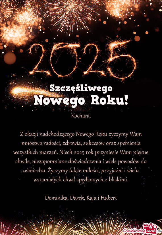 Nia wszystkich marzeń. Niech 2025 rok przyniesie Wam piękne chwile, niezapomniane doświadczenia i