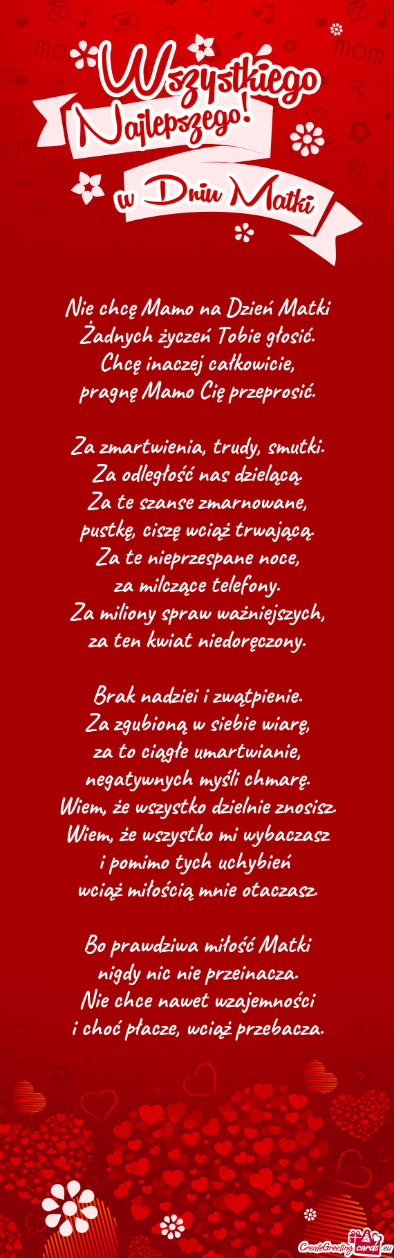 Nie chcę Mamo na Dzień Matki