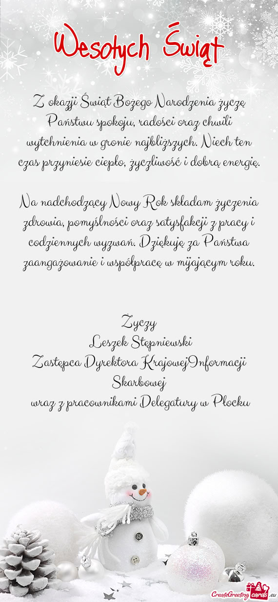 Nie najbliższych. Niech ten czas przyniesie ciepło, życzliwość i dobrą energię