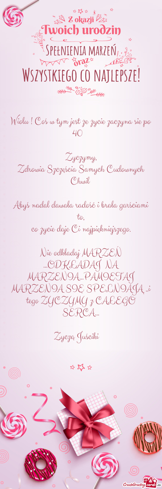 Nie odkładaj MARZEŃ ...ODKŁADAJ NA MARZENIA...PAMIĘTAJ MARZENIA SIĘ SPELNIAJĄ ..i tego ŻYC