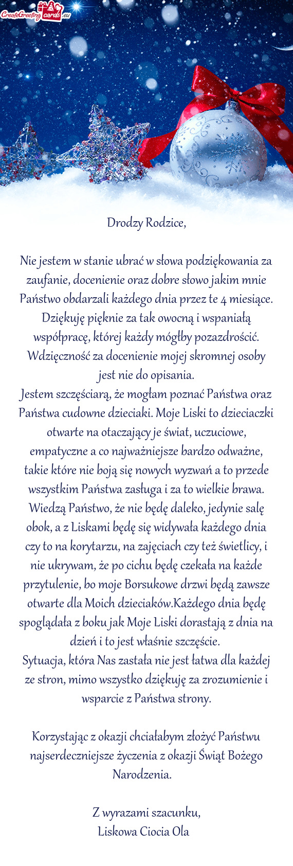 Nie Państwo obdarzali każdego dnia przez te 4 miesiące. Dziękuję pięknie za tak owocną i wspa