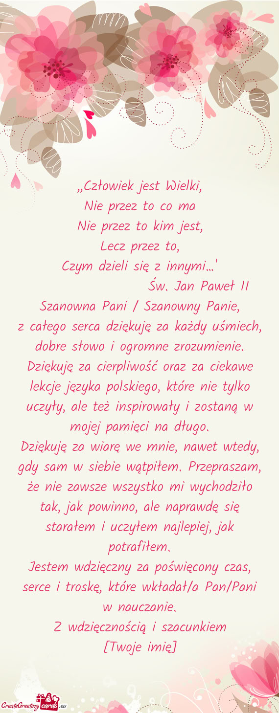Nie przez to kim jest