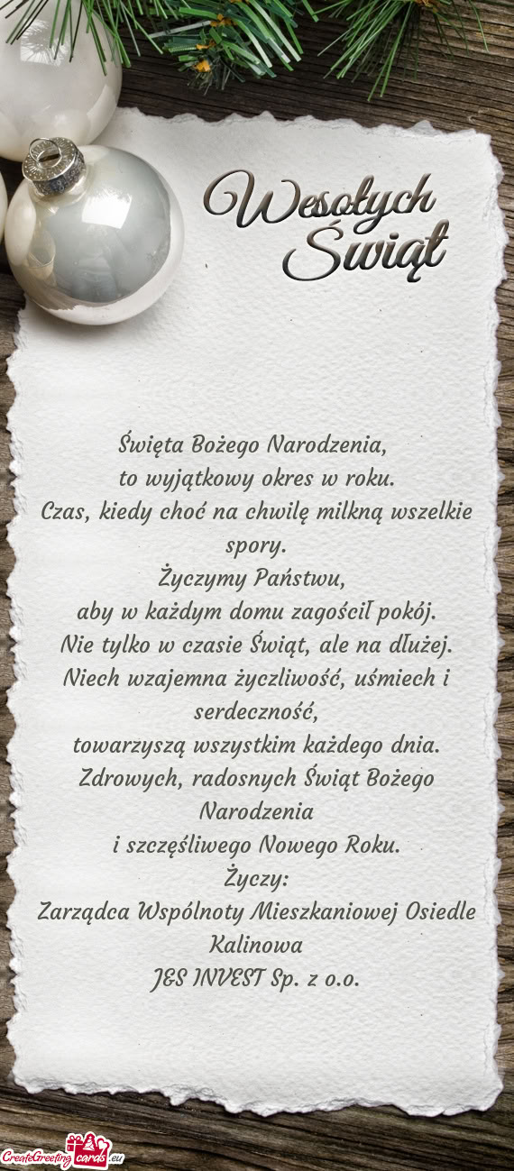 Nie tylko w czasie Świąt