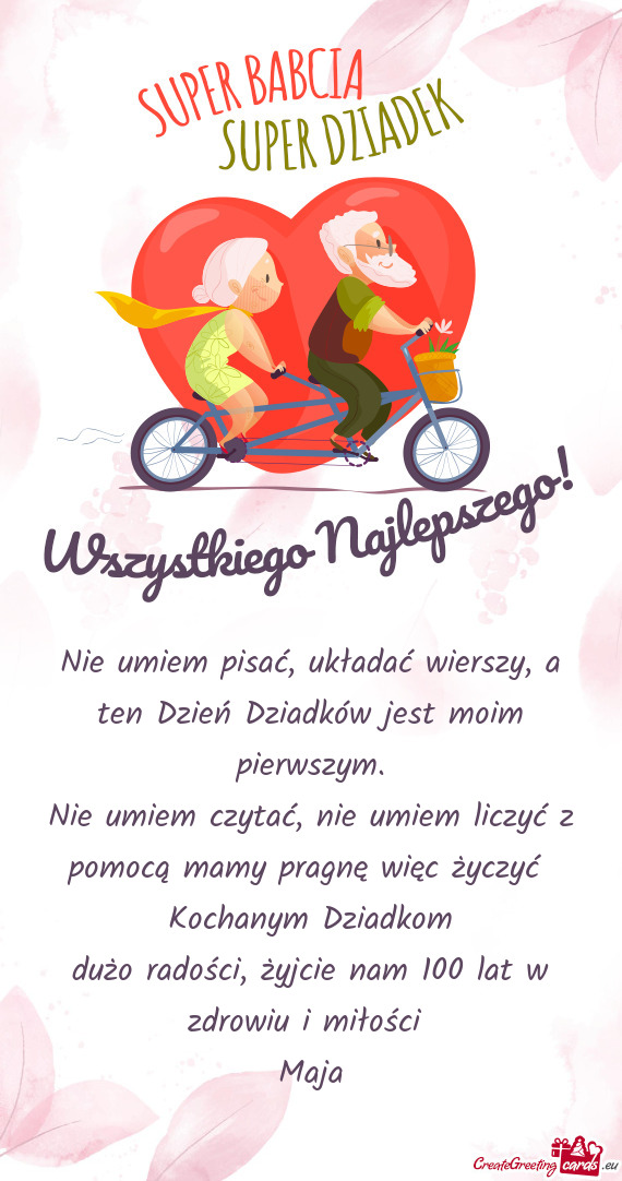 Nie umiem czytać, nie umiem liczyć z pomocą mamy pragnę więc życzyć