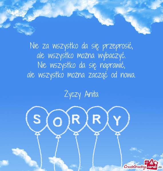 Nie za wszystko da się przeprosić,  ale wszystko można