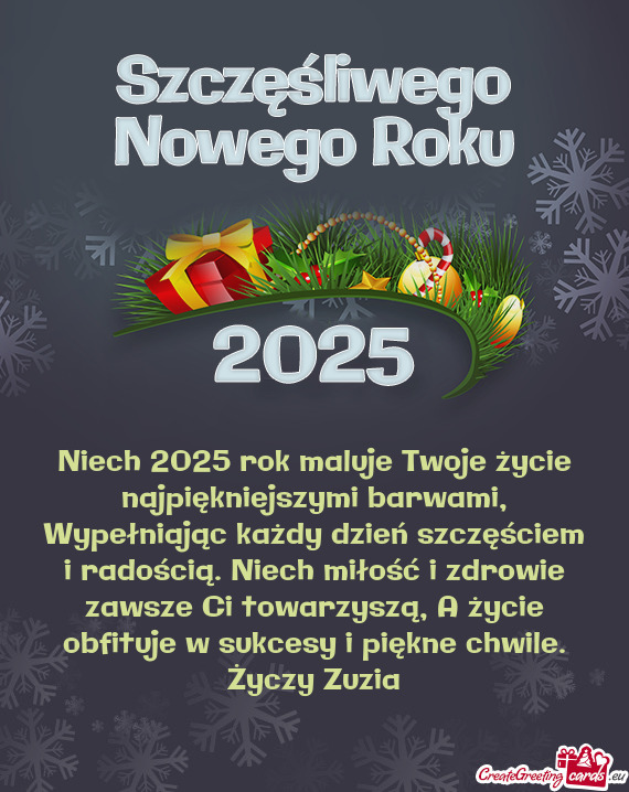 Niech 2025 rok maluje Twoje życie najpiękniejszymi barwami, Wypełniając każdy dzień szczęści