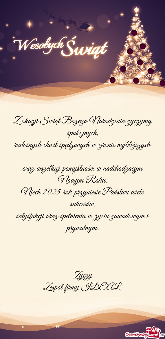 Niech 2025 rok przyniesie Państwu wiele sukcesów