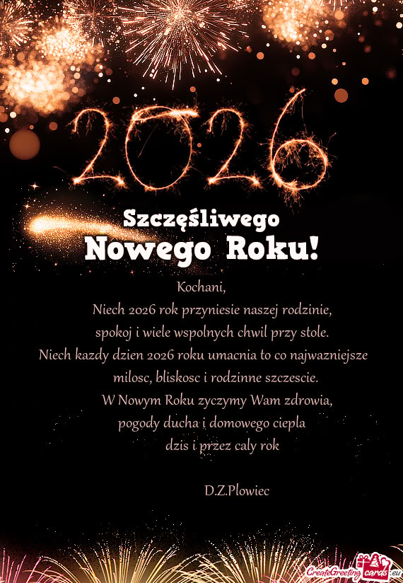 Niech 2026 rok przyniesie naszej rodzinie