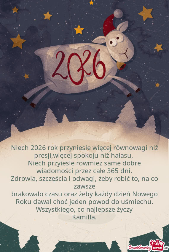 Niech 2026 rok przyniesie więcej rồwnowagi niż presji,więcej spokoju niż hałasu
