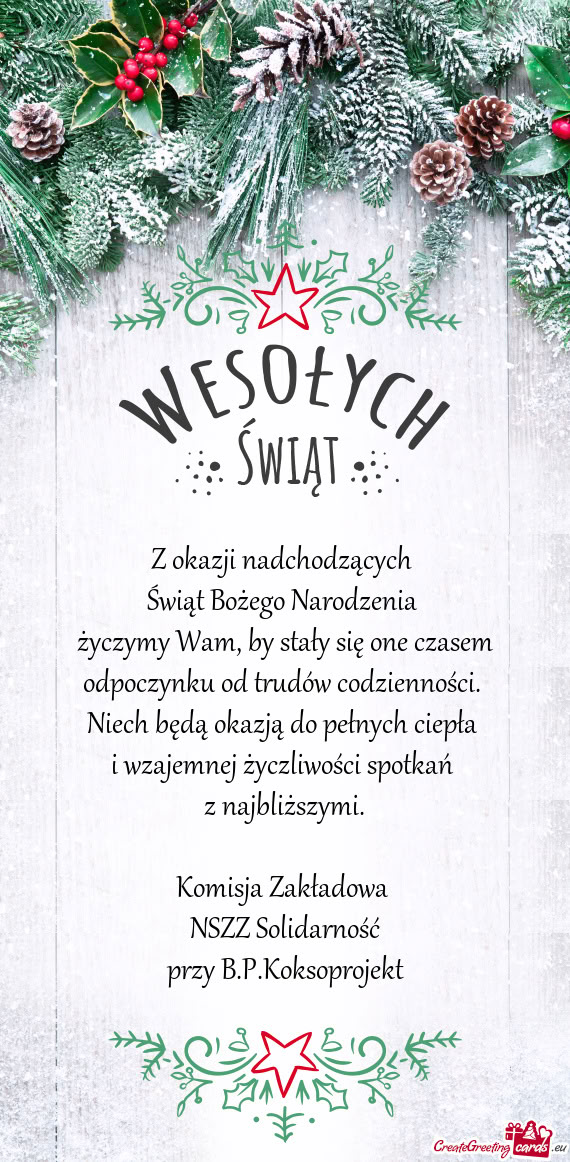 Niech będą okazją do pełnych ciepła