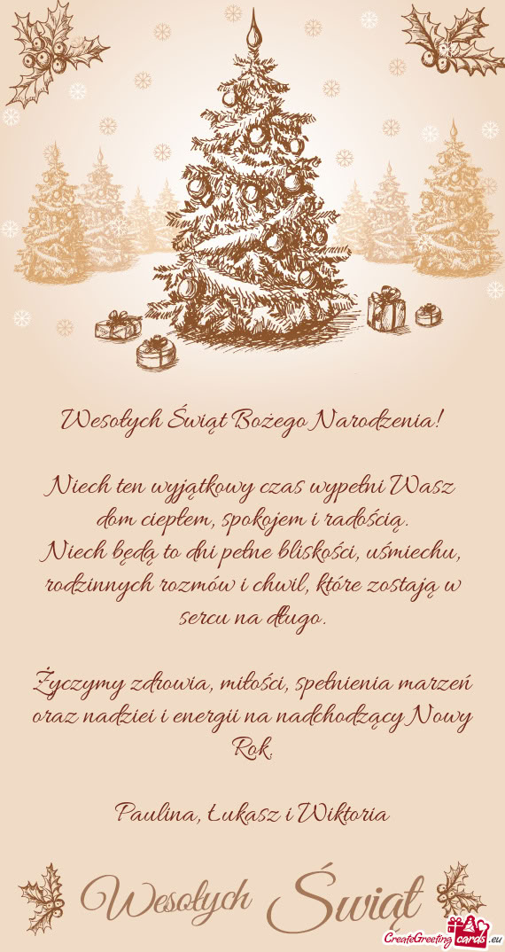 Niech będą to dni pełne bliskości, uśmiechu, rodzinnych rozmów i chwil, które zostają w serc