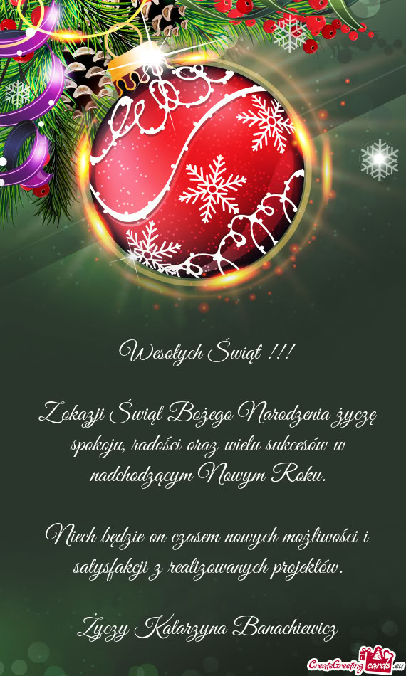 Niech będzie on czasem nowych możliwości i satysfakcji z realizowanych projektów