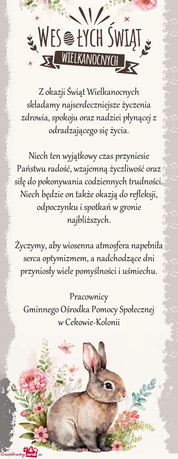 Niech będzie on także okazją do refleksji, odpoczynku i spotkań w gronie najbliższych