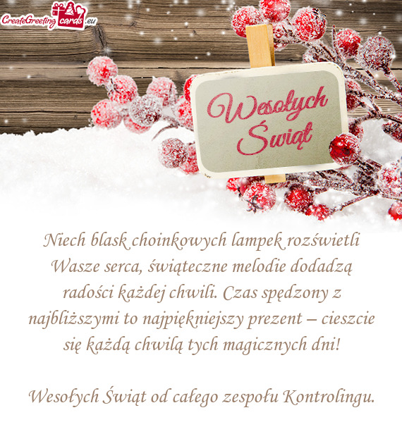 Niech blask choinkowych lampek rozświetli Wasze serca, świąteczne melodie dodadzą radości każd