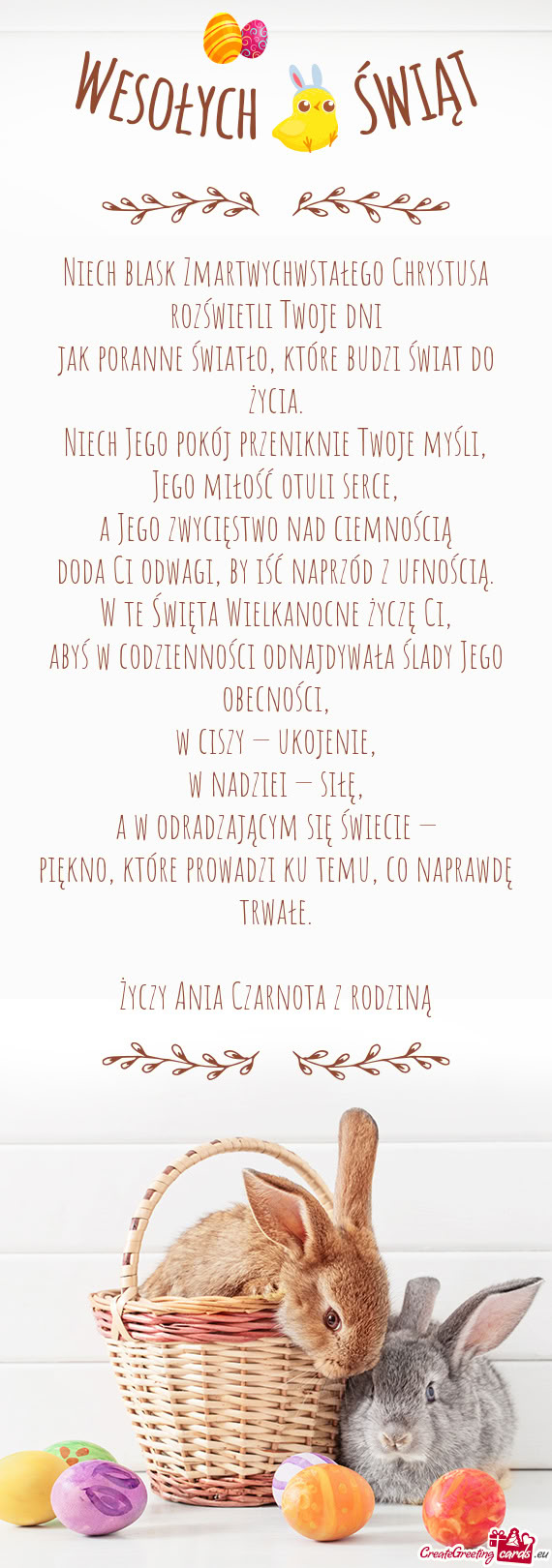 Niech blask Zmartwychwstałego Chrystusa rozświetli Twoje dni