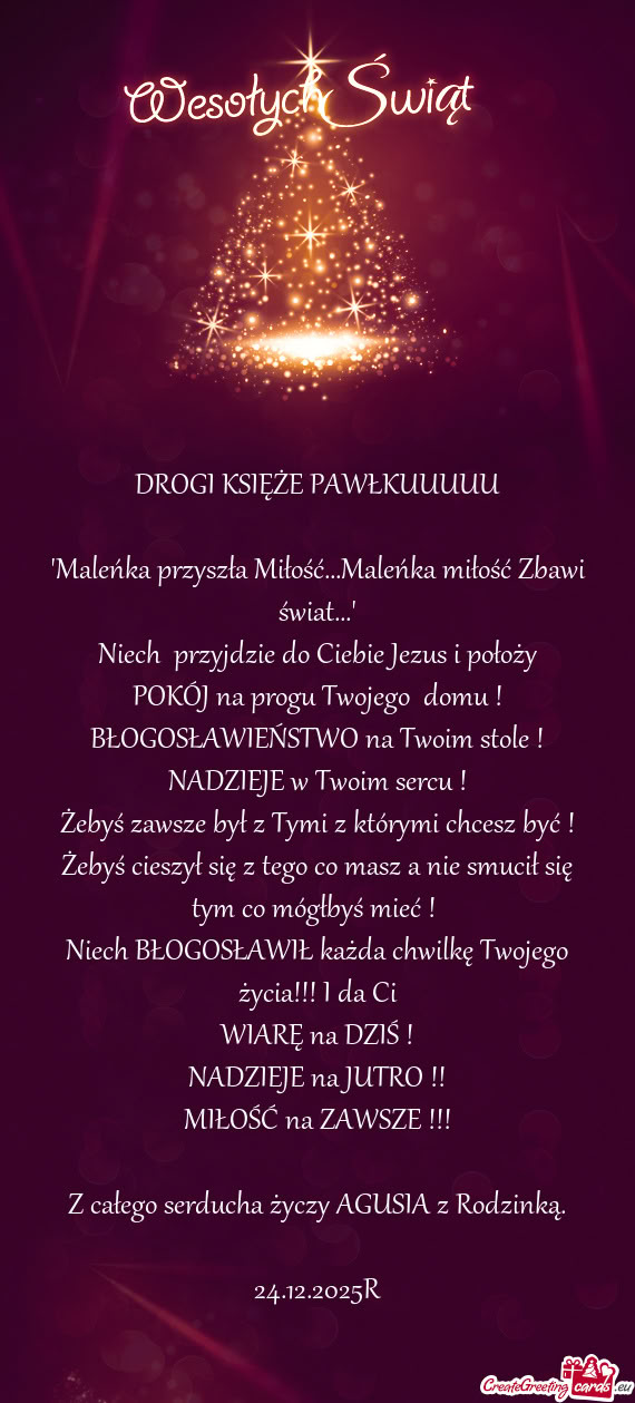 Niech BŁOGOSŁAWIŁ każda chwilkę Twojego życia!!! I da Ci