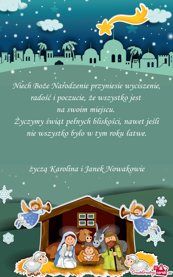 Niech Boże Narodzenie przyniesie wyciszenie, radość i poczucie, że wszystko jest