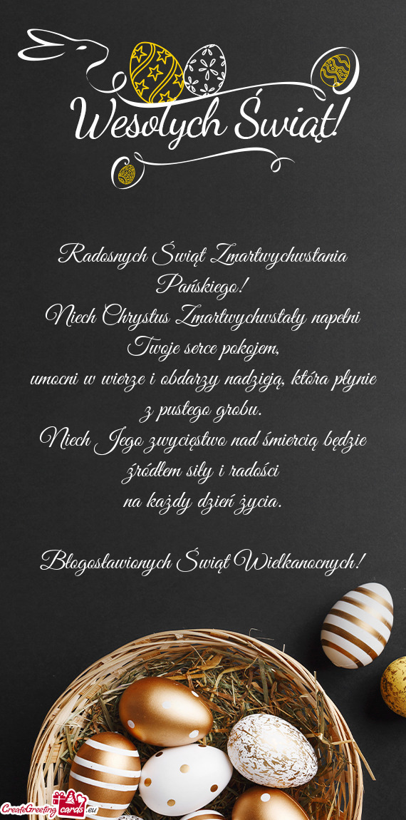 Niech Chrystus Zmartwychwstały napełni Twoje serce pokojem