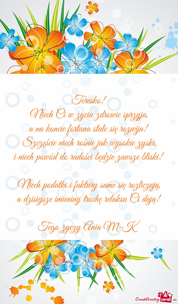 Niech Ci w życiu zdrowie sprzyja