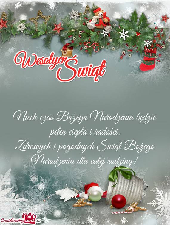 Niech czas Bożego Narodzenia będzie pełen ciepła i radości
