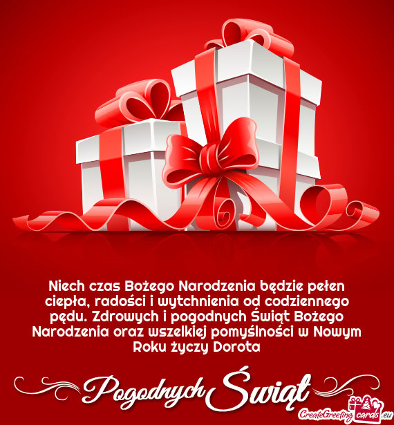 Niech czas Bożego Narodzenia będzie pełen ciepła, radości i wytchnienia