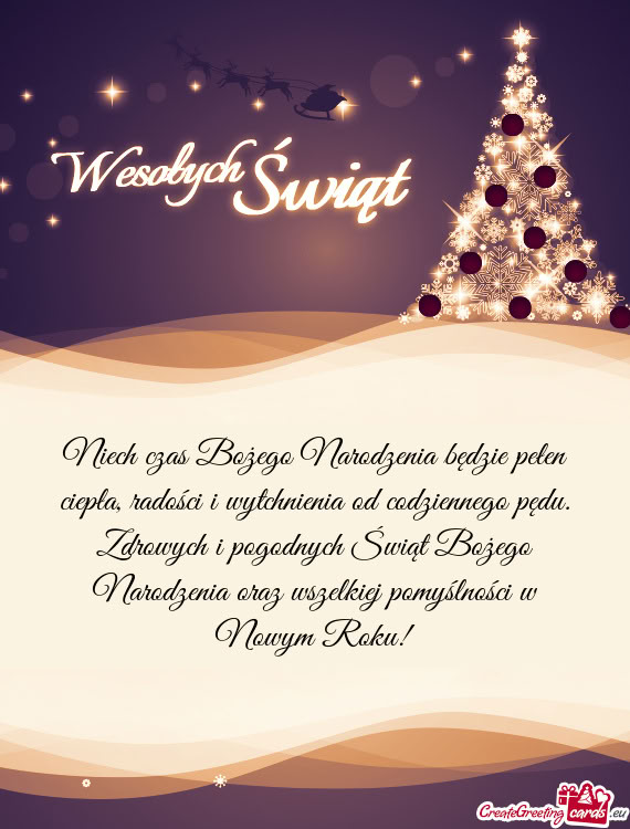 Niech czas Bożego Narodzenia będzie pełen ciepła, radości i wytchnienia