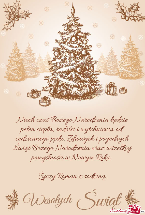 Niech czas Bożego Narodzenia będzie pełen ciepła, radości i wytchnienia