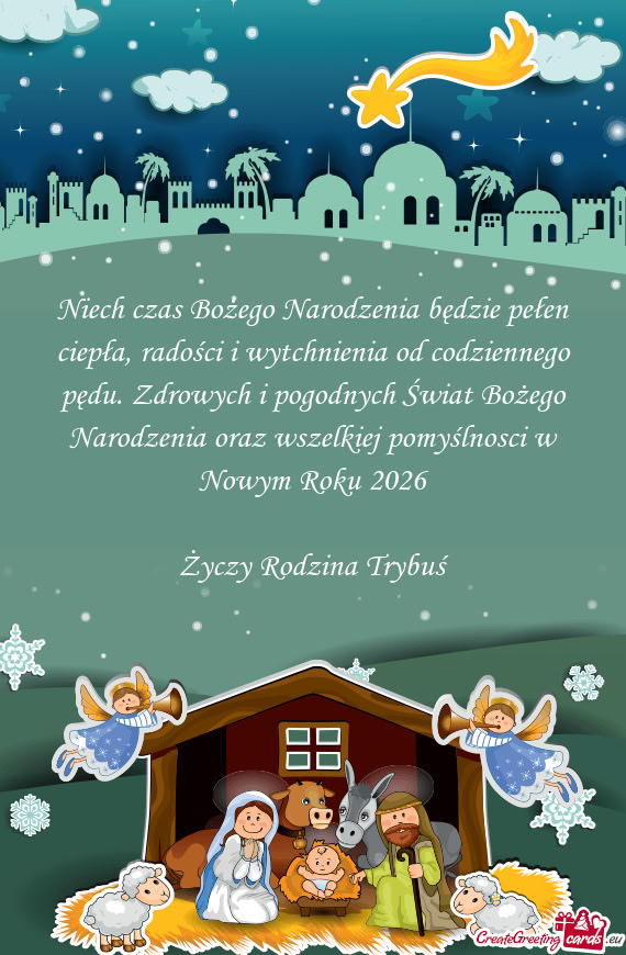 Niech czas Bożego Narodzenia będzie pełen ciepła, radości i wytchnienia