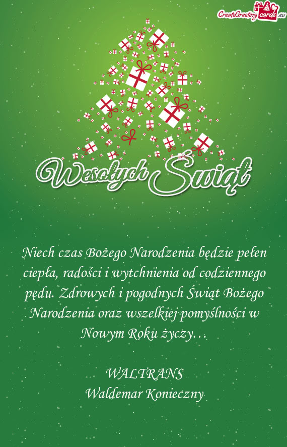Niech czas Bożego Narodzenia będzie pełen ciepła, radości i wytchnienia