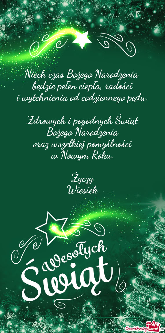 Niech czas Bożego Narodzenia   będzie pełen ciepła, radości  i