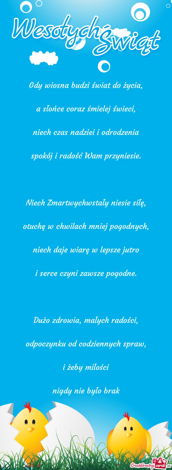 Niech czas nadziei i odrodzenia