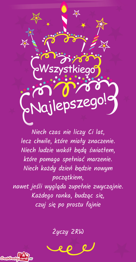 Niech czas nie liczy Ci lat